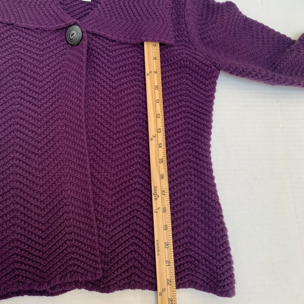 JM Collection Womens Size Small Deep Purple One Button Cardigan Sweater - Picture 8 of 9